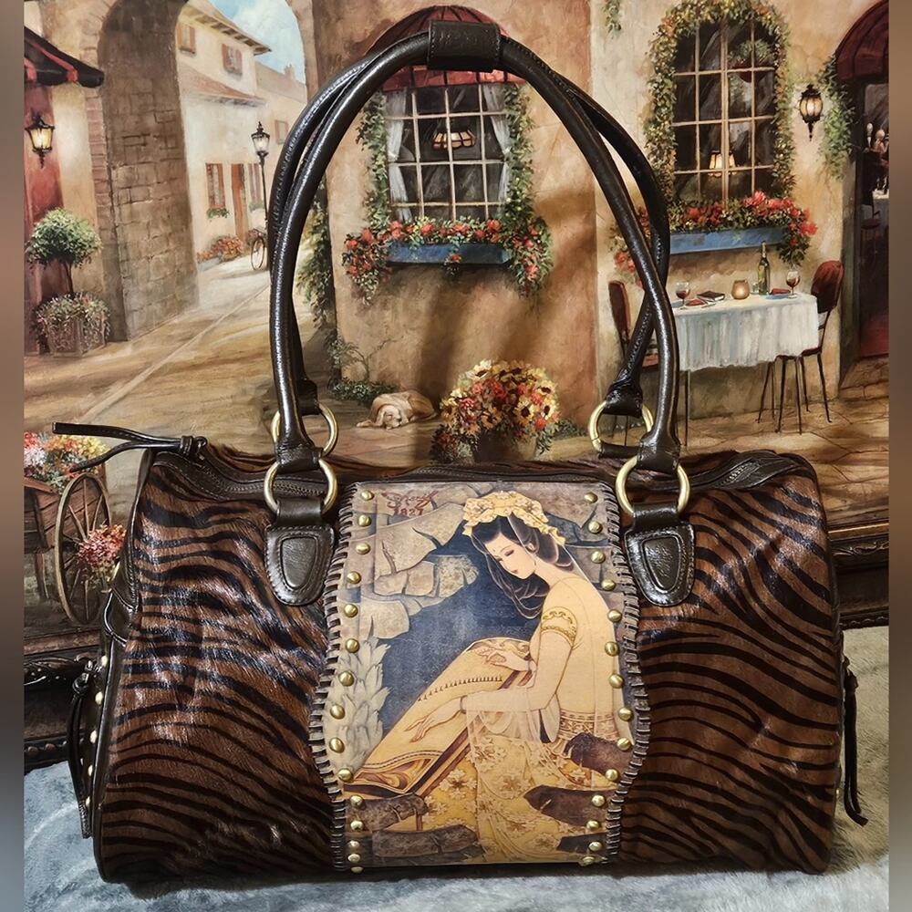 Sharif Couture Calfhair and Leather Weekender Satchel